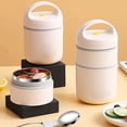 thumbnail image 4 of Bewildely Bento Box Taza de sopa térmica al vacío de acero inoxidable Doble capa Desayuno Calentador de alimentos a prueba de fugas Adultos Mostrada 2 Capas 680ML, 4 of 6