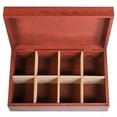 thumbnail image 2 of Standard Tea Chest - Cherry Finish | Solid Wood Tea Storage Box | Holds 96 Teas Bags in 8 Compartments | Elegant Wooden Organizer for Home, Kitche,n Dining or Office, 2 of 4