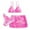 X1 Hot Pink, variant on Girls Swimsuit Kids Girls 3 Piece Swimsuits Leaf Print Bathing Suit Solid Bikini Tops Underpants Print Skirt Swimwear Set Bikinis for Teen Girls Green 14-16 Years