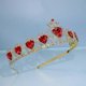 thumbnail image 2 of Women's Tiara Red Heart Crown, Gold Crown Heart Queen Jewelry Gift Bridal Tiara, 2 of 5