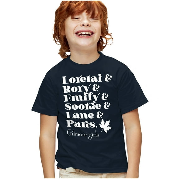 Gilmore Girls Name List Kids T Shirt for Youth Boys and Girls, Navy, Large