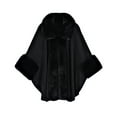 thumbnail image 2 of WonderWiz Women Winter Faux Fur Shawl Stole Warm Wrap Cape Black One Size, 2 of 3