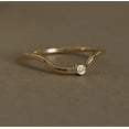 thumbnail image 3 of SOLITAIRE JEWELS Round Moissanite Diamond Single Stone Bezel Curved Stacking Wedding Ring in 14K Yellow Gold, 3 of 5