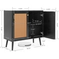 thumbnail image 3 of NUU GARDEN Buffet Cabinet with Storage, Storage Cabinet with Rattan Decor Doors, Buffet Rattan Cabinet, Storage Sideboard Cabinet, Credenza Sideboard for Kitchen, Hallway, Living Room, Black, 3 of 9