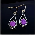 thumbnail image 5 of K-KED Silver Zirconia Moonstone Earrings Pearl Ear Hook Dangle Drop Gift Delicate Jewelry Pair-#15, 5 of 6