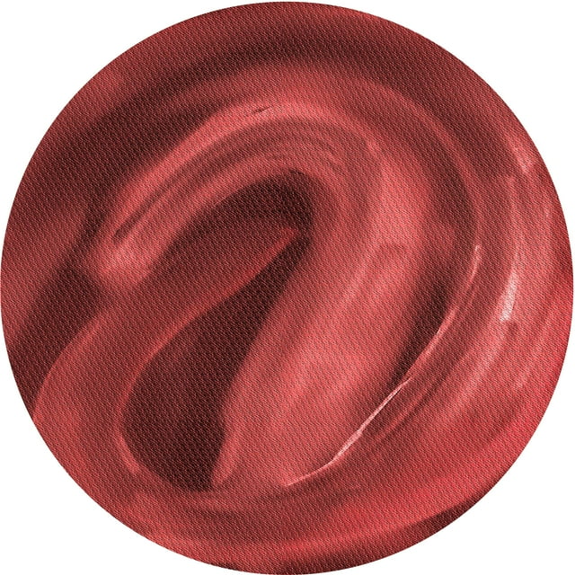 Ahgly Company Tapis Rond Lavable en Machine Intérieur Transitionnel Rouge Lave, 4 Pieds Rond