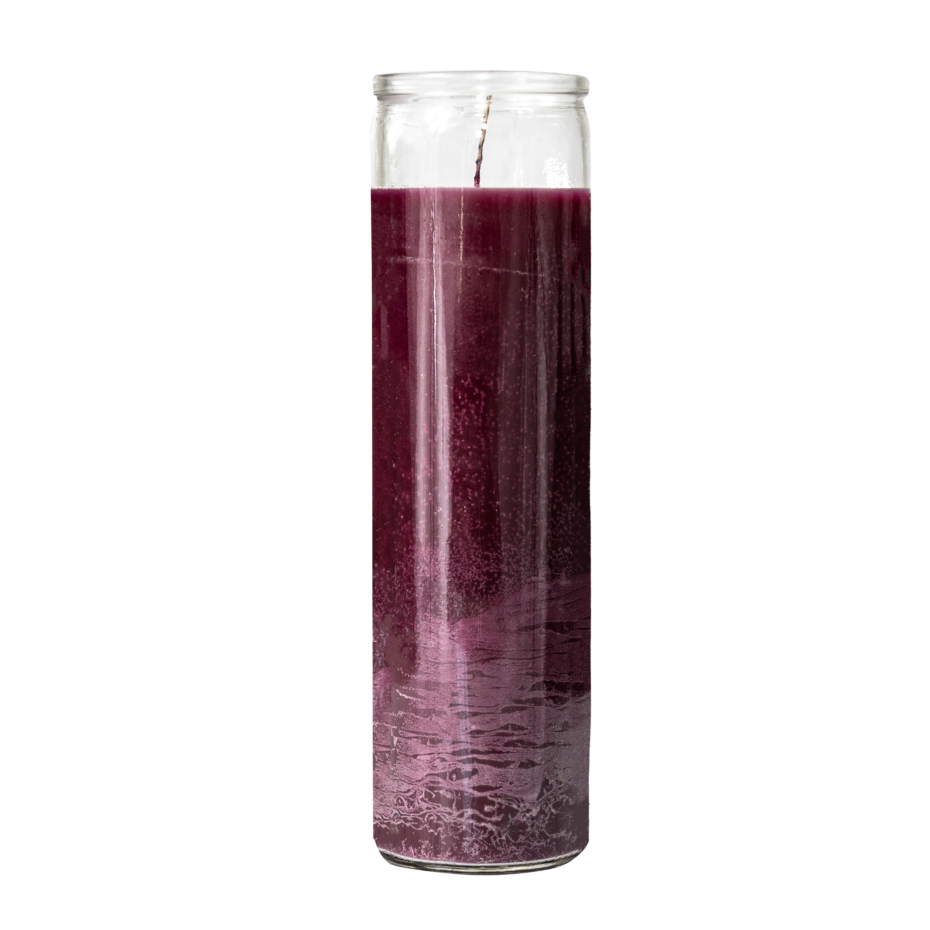 (4 pack) MagicLight Religious Candles 9.6 oz - Clear Glass Jar, Unscented Purple Wax