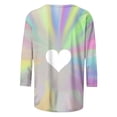 thumbnail image 4 of Moxiu Valentines Day Shirts for Women Plus Size 3/4 Sleeve Crewneck Tops Love Heart Graphic Shirt Valentine's Day T Shirts Tunic Blouses 2025 Silver,S, 4 of 5