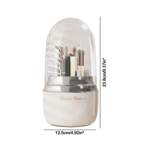 Tumotour Multifunctional Style Makeup Brush Storage Bucket Dusts Proof Household Lipstick Eyebrow Pen Cosmetic Storage Box Rotating Brush Drum