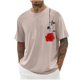 thumbnail image 1 of Camisas de Manga Larga para Hombres Imprimir Casual Cuello Redondo Blusa de Manga Corta, Camisas de Lino para Hombres, 1 of 8