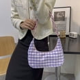 thumbnail image 1 of Bolsa Bolso de las axilas de la impresión de la tela escocesa de las mujeres de la moda Bolsos de Hobos del paño de Oxford (púrpura) Tmvgtek Para estrenar, 1 of 9