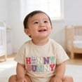 thumbnail image 4 of RMGVDSD Baby Girl Easter Outfit Bunny Romper Short Sleeve Letter Embroidered Bodysuits My First Easter Clothes Cute Onesies 3-6 Months, 4 of 4