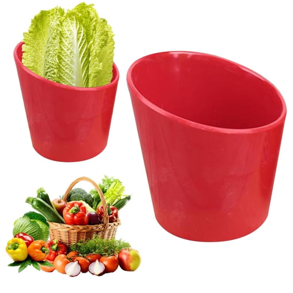 Clearance Tableware under $5 A5 Vegetable Bucket Imitation Porcelain Lettuce Bucket Plastic Vegetable Bowl Seasoning Slanted Bowl Hot Pot Tableware