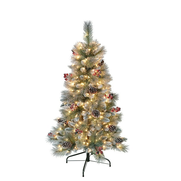 Puleo International 4.5 ft. PreLit Sterling Pine Artificial Christmas