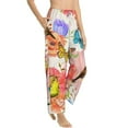 thumbnail image 2 of Bingfone Pajamas For Women,Flowers And Birds Watercolor Pajama Pants With Pockets-Small, 2 of 9