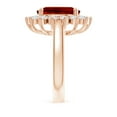 thumbnail image 3 of Angara Lab Grown Ruby Ring with Lab Diamond Halo in 14K Rose Gold for Women (Size-12x10mm) | Princess Diana Lab Created Ruby Ring (Ring Size - 3.5), 3 of 8