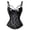 Black, variant on Women Gothic Faux Leather Lace Corset Bustier, Adjustable Spaghetti Straps Lightly Padded Underwire Push Up Corset Top, For Party Halloween