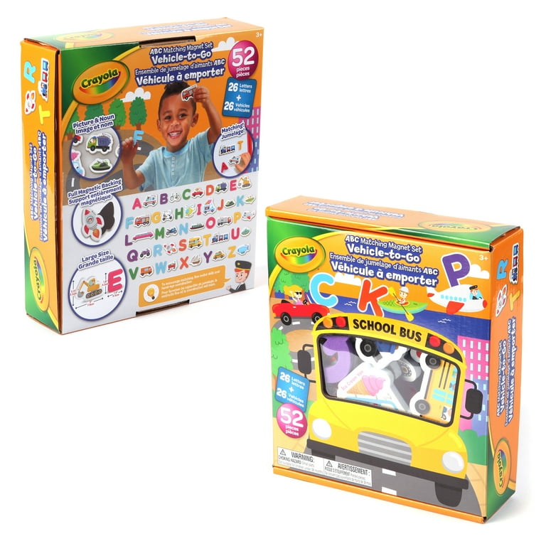 Crayola: ABC Matching Magnet Set – Vehicle-To-Go - 52pc Alphabet
