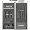 thumbnail image 2 of EPOWP Modern Minimalist Style: 4 Door European Style Wardrobe with Four Internal Layers and Two Storage Drawers (White, W62.99 x D20.47 x H78.74), 2 of 6