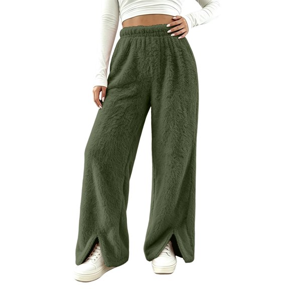 yillto Womens Fleece Pant Loungewear Warm Fuzzy Pajamas Pants Fall Winter Warm Sleepwear Pjs Bottoms