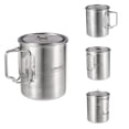 thumbnail image 3 of Lixada 750ml Tasse Tasse Extérieure en Acier Inoxydable Tasse avec Poignées Pliables et Couvercle pour la Randonnée de Camping, 3 of 7
