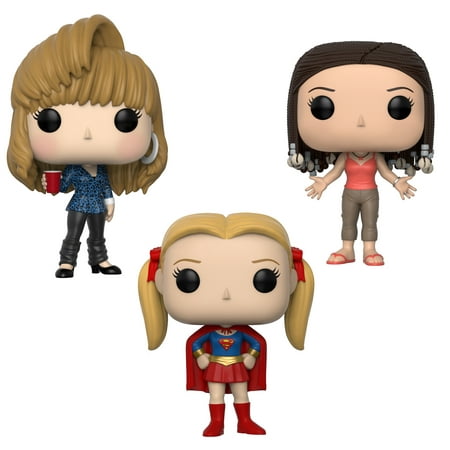 Funko POP! TV Friends (The TV Series) Collectors Set 2 - Rachel Green (80's Hair), Monica Geller (Possible Limited Chase Edition), Phoebe Buffay