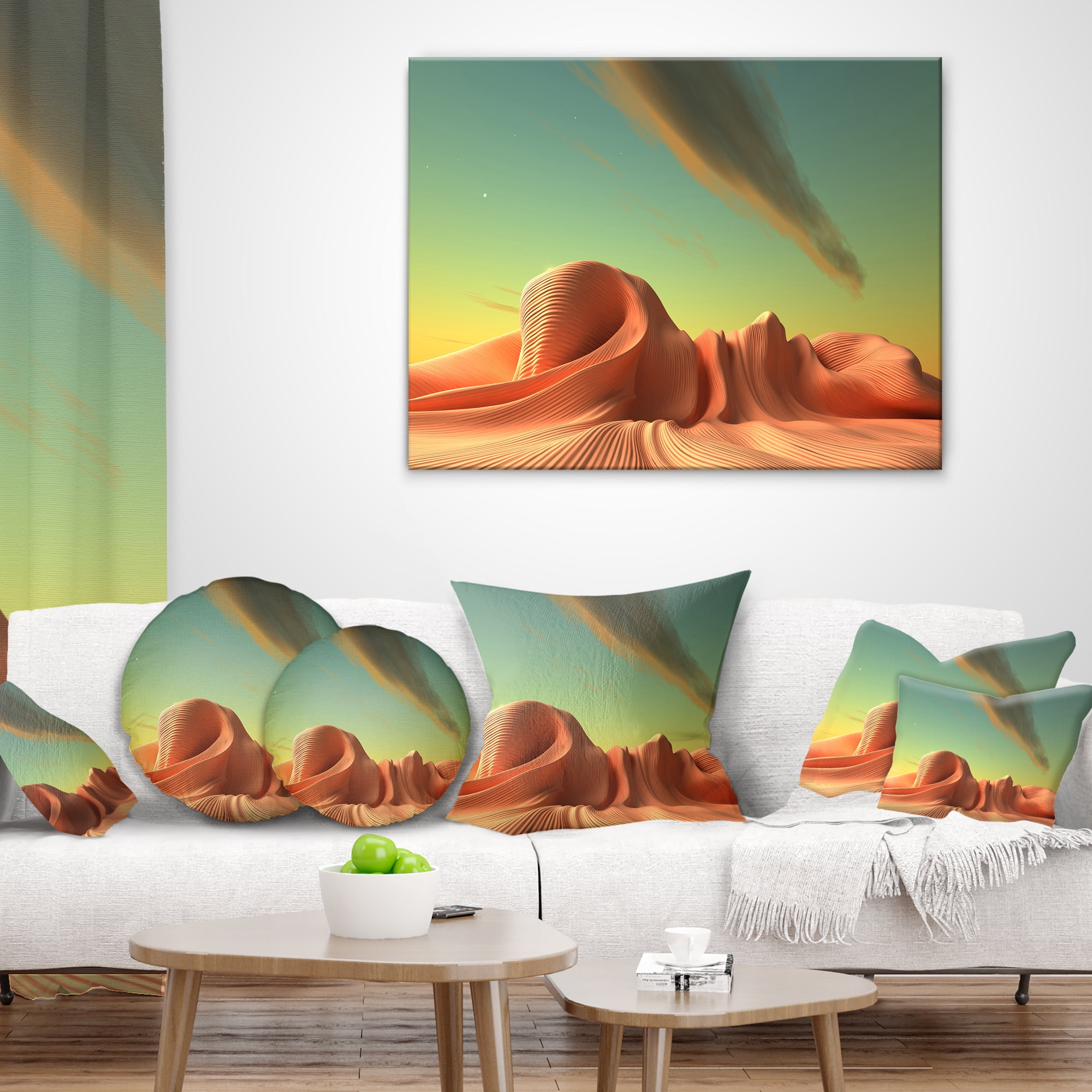 Designart 3D Alien World Surreal Fantasy - Contemporary Throw Pillow - 18x18