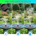 thumbnail image 5 of 3.5W Glass Solar Fountain with Swivel-Out Fixed Rods, Solar Bird Bath Fountains with LED Lights and 2000mAh , 7 Nozzles, Outdoor Solar Water Fountain Pump for Garden, Pool, Pond (White), 5 of 6