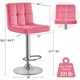 thumbnail image 3 of Set de taburetes de bar Yaheetech Ajustable Velvet Pink (2 unidades), 3 of 9