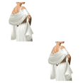 thumbnail image 1 of Minnieouse Bola de baile de boda para mujer, chal de satén para niñas, fiesta de noche, banquete, baile de graduación, bufanda larga decorativa Blanco 2piezas, 1 of 6
