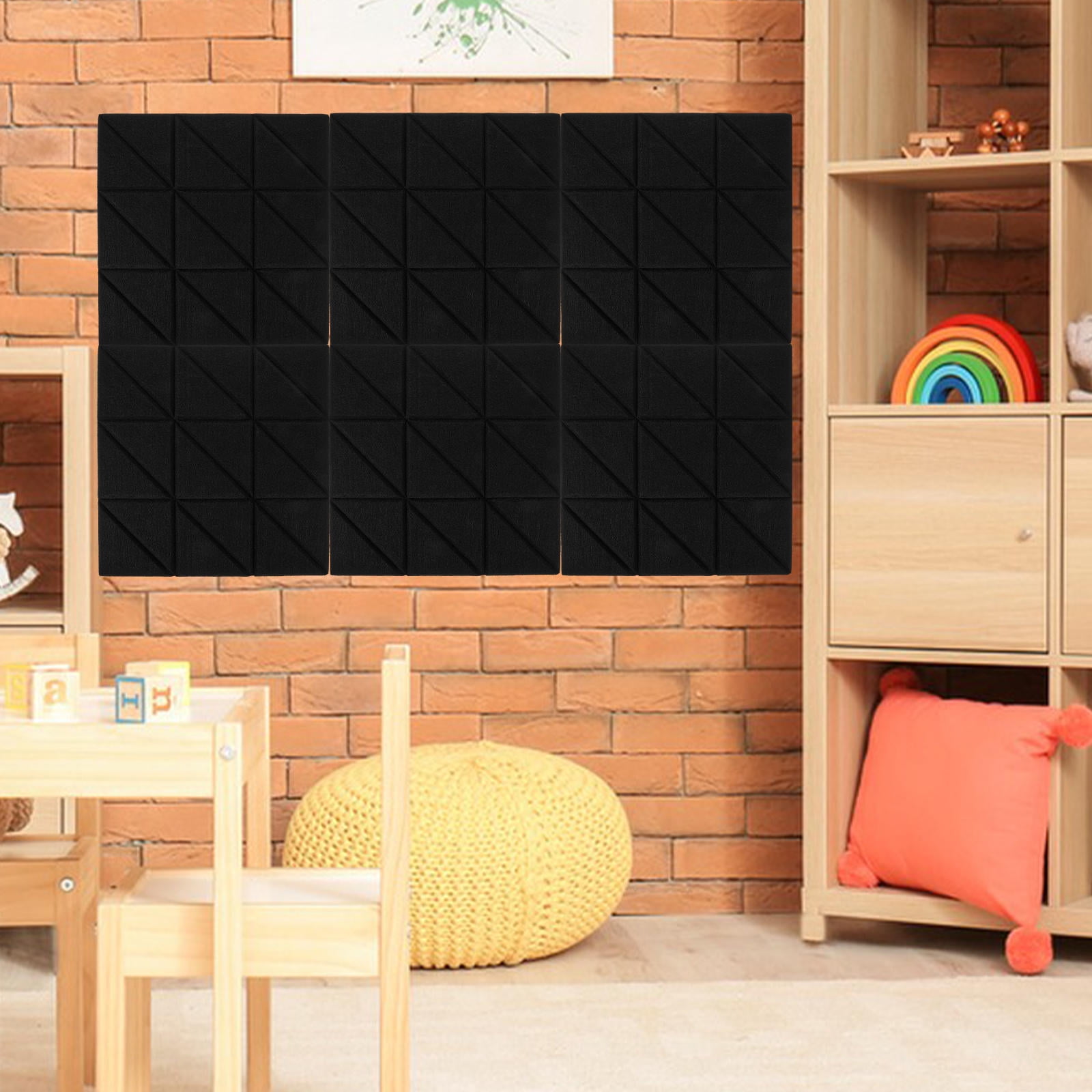 PBPBOX 4Pcs Black Acoustic Sound Proof Panels for Home Studio High Density Fire Resistant Sound Dampening Foam