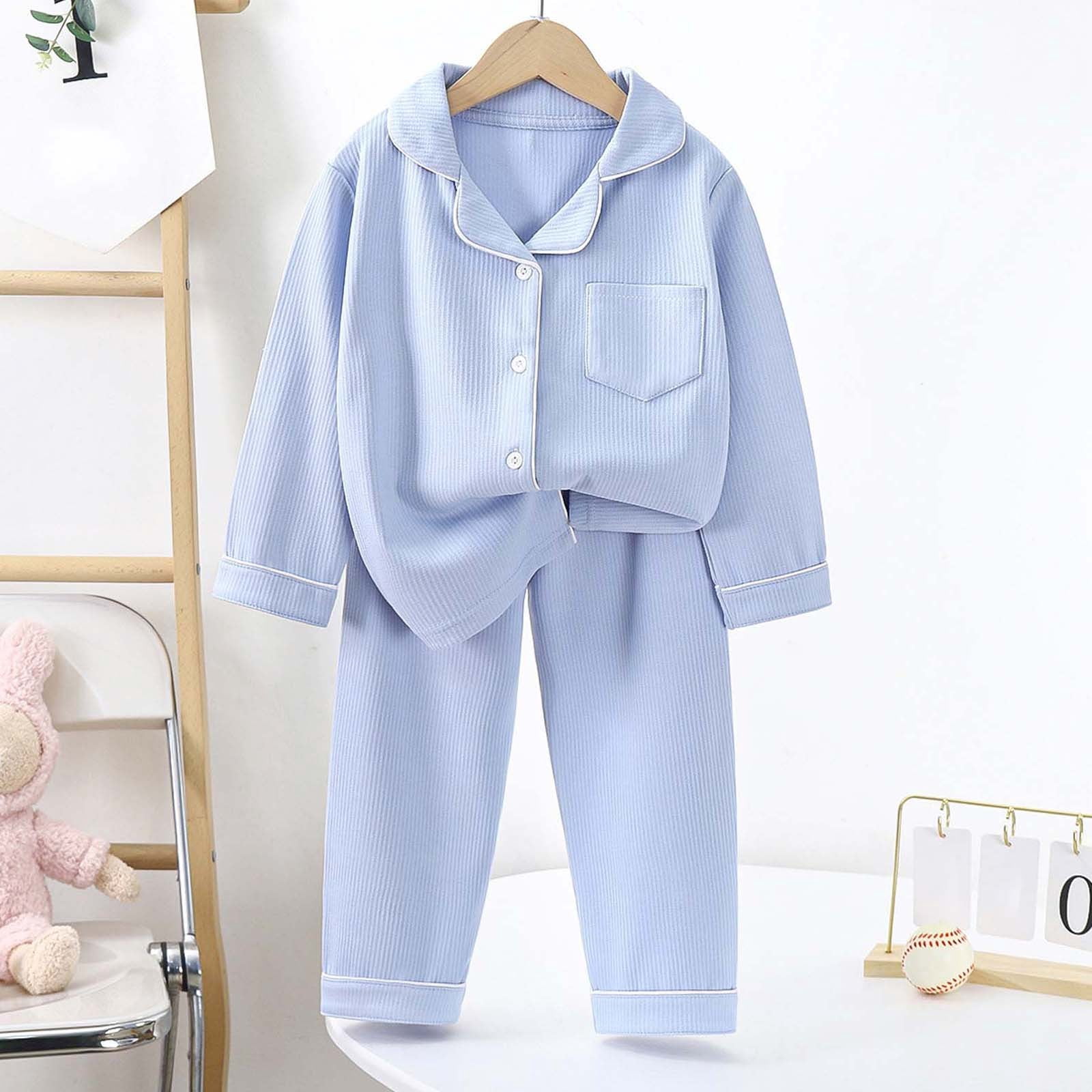 Pyjama Fille 2 Pièces Velours Doux - Manches Longues, Col à - Tenue Chaude D'hiver - Taille 3-16 Ans - 12