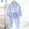 thumbnail image 3 of WOYY Tween Girls Fleece Outfits Long Sleeve Button Up Shirt Pants Sleepwear Set, Sizes 11-12, 3 of 3