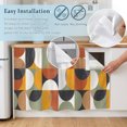 thumbnail image 5 of Orange Modern Geometric Cabinet Curtain 35"Wx35"L,Dustproof Under Sink Skirt with Self Adhesive Tape,Abstract Watercolor Semicircle Cabinet Curtain Cover for Kitchen Sink,Bathroom Vanity,Laundry Room, 5 of 9