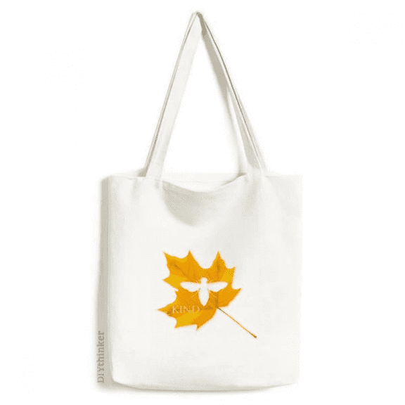 Insect Maple Outline Autumn Tote Canvas Bag Shopping Satchel Casual Handbag