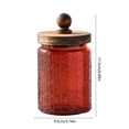 thumbnail image 3 of Vintage Colored Glass Kitchen Storage Counter Jar, Kitchen and Pantry Glass Storage with Airtight Wood Lid & Exquisite Texture, For Cookies, Candy, Coffee Tea Beans, Grains, Food Storage, 23.7oz, 3 of 6