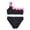 Black, variant on Girl's Swimsuits Off Shoulder Bikini Floral Lace Trim Two Piece Pool Party Summer Swimming Suit