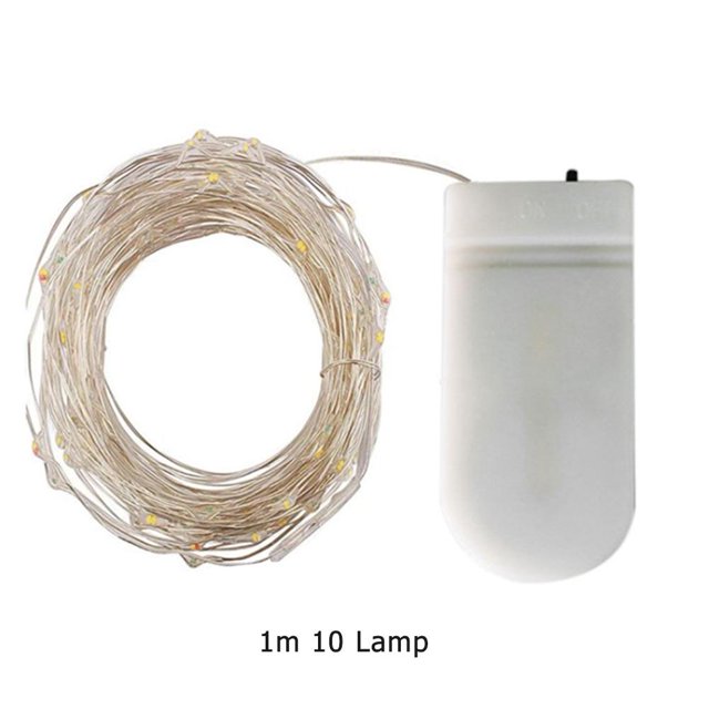 Lámpara 1m 10LED Luces de hadas Cuerda de alambre de cobre Fiesta de Navidad Decoración del hogar (Rojo) Sywqhk Para estrenar