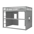 thumbnail image 5 of Triple Tree House Kids/Teens Plywood Built-in Ladder and Underbed Storage Loft Bed Gray/White, 5 of 7