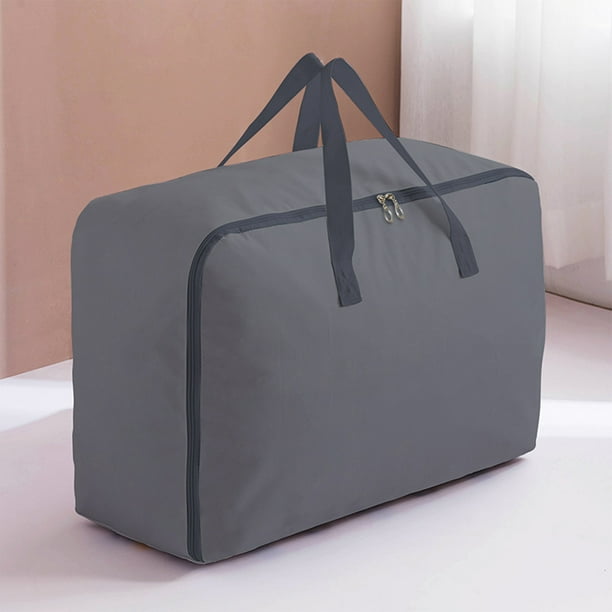 Bolsa de almacenamiento con asa y cierre, maleta de viaje para ropa pequeña, edredones, cojines, tejido, resistente, fácil de transportar, de tela duradera, ideal para dormitorios
