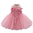 thumbnail image 1 of Vestido Para Niñas, Ropa Para Niñas Pequeñas, Temperamento, Flores, Perlas, Hilo De Red, Vestido De Fiesta De Cumpleaños, Vestidos, Rosa Intenso Odeerbi LM103-8314, 1 of 9