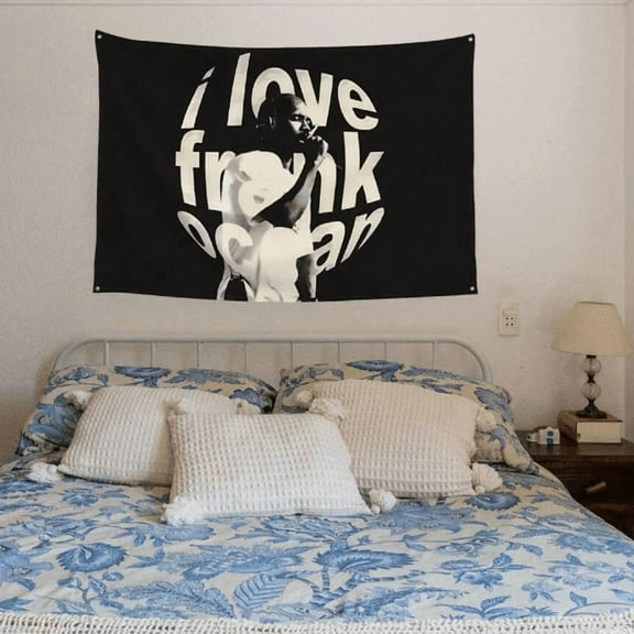 I Love Frank Music Flag Tapestry - Black and White Design, 40*60in Polyester Wall Art, Suitable for Dorm, Bedroom, Party and Outdoor Decoration