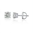thumbnail image 2 of The Diamond Channel 14 Karat White Gold Natural Diamond Stud Earrings, 2 of 3