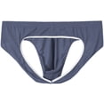 thumbnail image 3 of TANBOM Men's Bulge Enhancing Triangle Thong Nylon Underwear Gray XXXL 1-Pack, 3 of 6