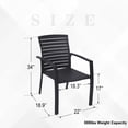 thumbnail image 2 of Anmutig Outdoor Dining Chairs with Aluminum Structure & Resin Seat,2pcs Stackable Patio Chairs for All-Weather Use,300LBS Capacity,Black, 2 of 6