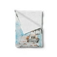 thumbnail image 2 of Medieval Soft Flannel Fleece Blanket, Pale Sketch Design of Middle Age Renaissance Building European Old Town Cityscape, Cozy Plush for Indoor and Outdoor Use, 50" x 70", Multicolor, by Ambesonne, 2 of 5