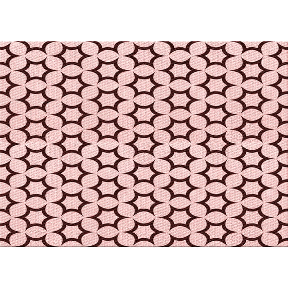Ahgly Company Machine Washable Indoor Rectangle Transitional Light Rose Pink Area Rugs, 7' x 10'