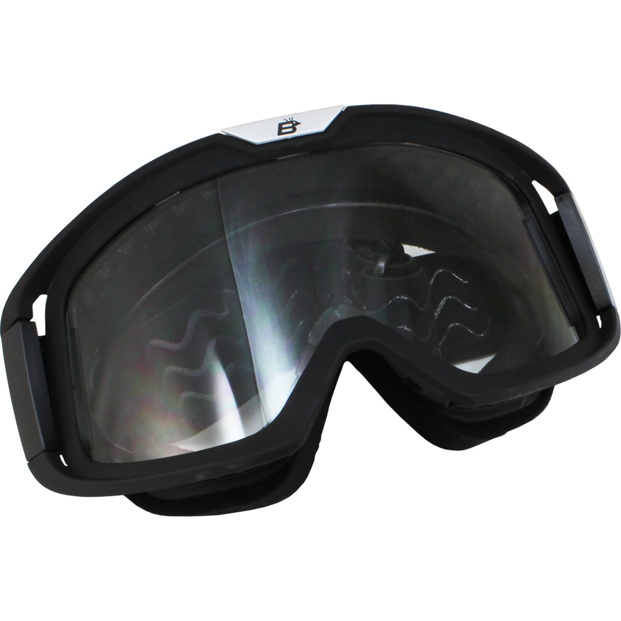 Birdz Pelican Black Padded ATV Motorcycle Riding Over The Glasses (OTG) Goggles Smoke Lens