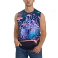 thumbnail image 2 of Fotbe Men's Book Glowing Mushrooms Print Men's Sleeveless Muscle Tank Tops Casual T-Shirts for Gym Workout Beach-Medium, 2 of 8