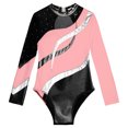 thumbnail image 6 of iiniim Marble Print Gymnastics Leotard for Girls Sparkle Dance Bodysuit Dancewear 6-16 Pink 6, 6 of 7